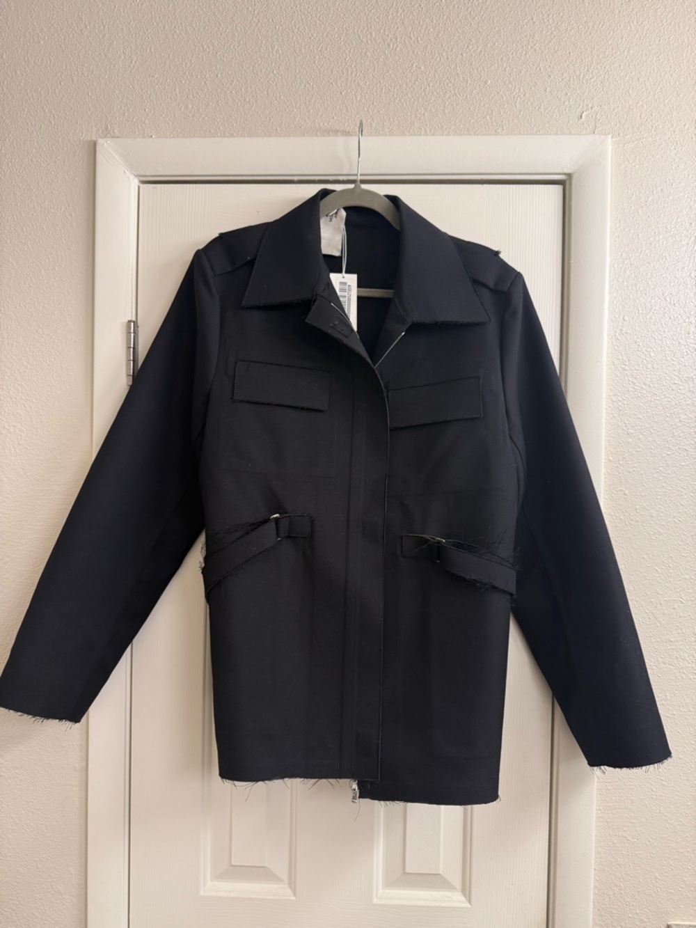 Tory Burch Boxy Wool Jacket With Epaulettes 166222 1024 Womens 4 NWT Military